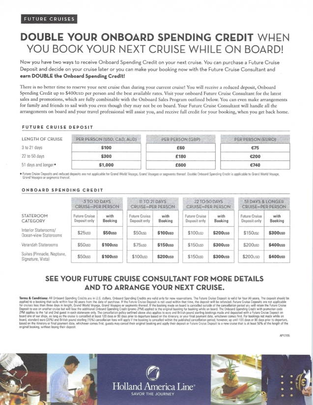 holland america cruise booking number